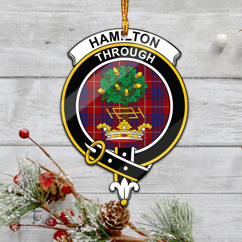 Scottish Hamilton Clan Tartan Mica Ornament Christmas Decoratio - 2-Sided  Scottish Plaid Tartan Plaid