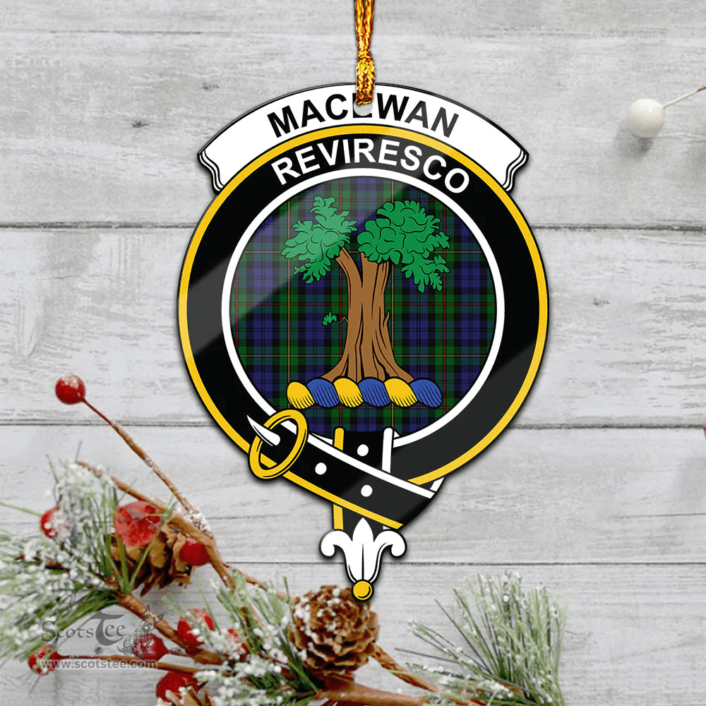 Scottish Macewen Macewan Clan Tartan Mica Ornament Christmas Decoratio - 2-Sided  Scottish Plaid Tartan Plaid