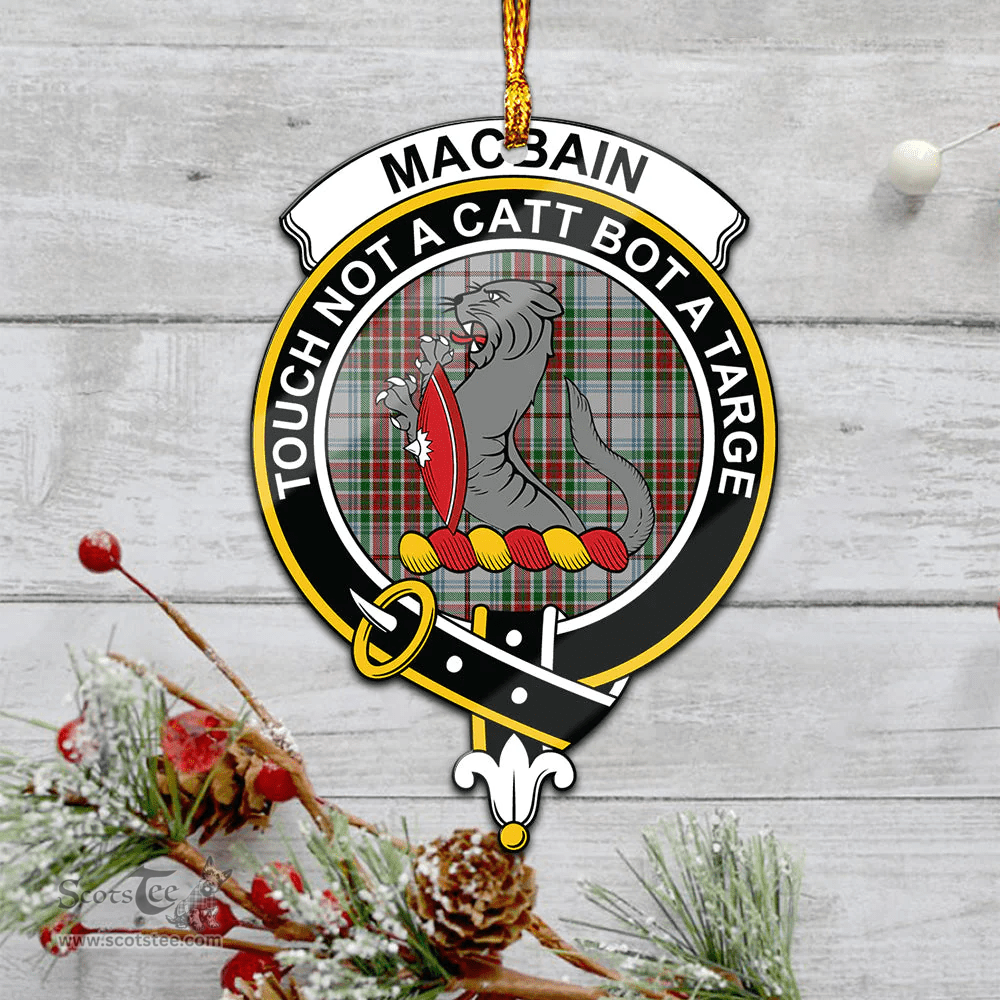 Scottish Macbain Dress Clan Tartan Mica Ornament Christmas Decoratio - 2-Sided  Scottish Plaid Tartan Plaid