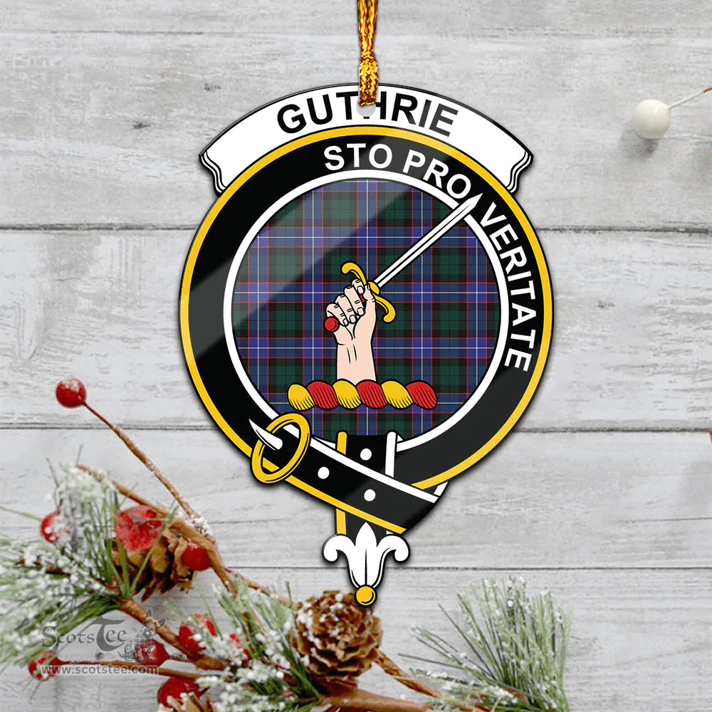 Scottish Guthrie Modern Clan Tartan Mica Ornament Christmas Decoratio - 2-Sided  Scottish Plaid Tartan Plaid