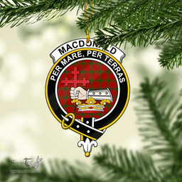 Scottish Macdonald Of Sleat Clan Tartan Mica Ornament Christmas Decoratio - 2-Sided  Scottish Plaid Tartan Plaid