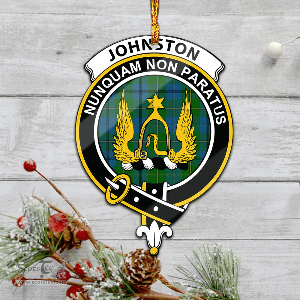 Scottish Johnston Clan Tartan Mica Ornament Christmas Decoratio - 2-Sided  Scottish Plaid Tartan Plaid