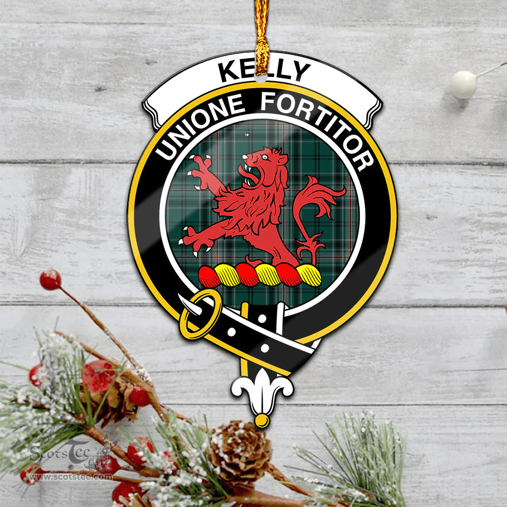 Scottish Kelly Of Sleat Hunting Clan Tartan Mica Ornament Christmas Decoratio - 2-Sided  Scottish Plaid Tartan Plaid