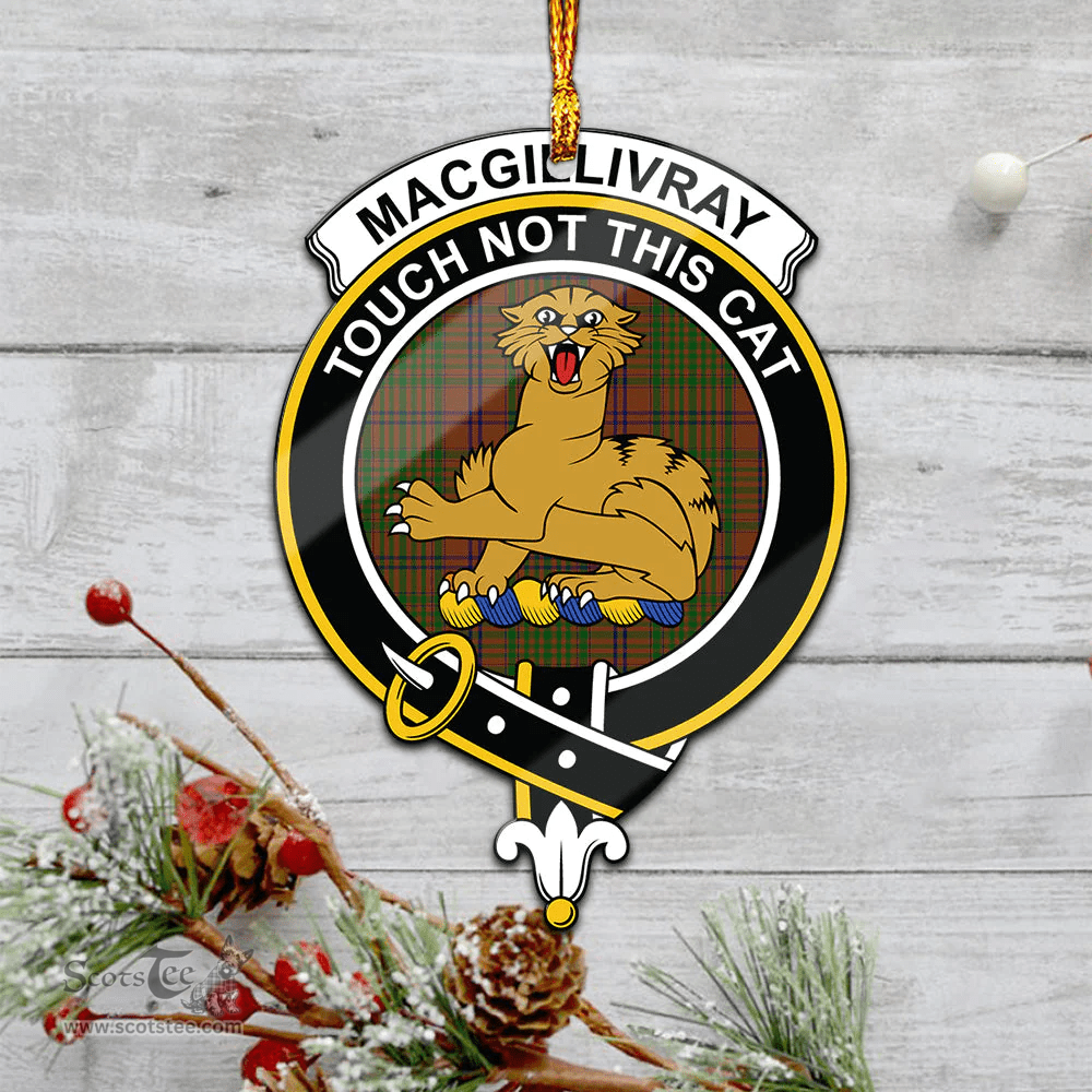 Scottish Macgillivray Hunting Clan Tartan Mica Ornament Christmas Decoratio - 2-Sided  Scottish Plaid Tartan Plaid