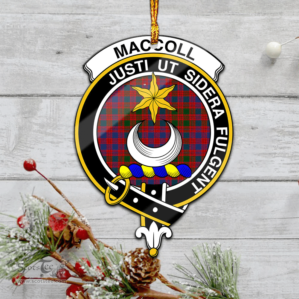 Scottish Maccoll Ancient Clan Tartan Mica Ornament Christmas Decoratio - 2-Sided  Scottish Plaid Tartan Plaid