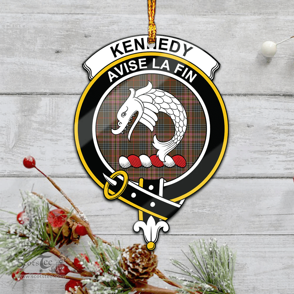 Scottish Kennedy Weathered Clan Tartan Mica Ornament Christmas Decoratio - 2-Sided  Scottish Plaid Tartan Plaid