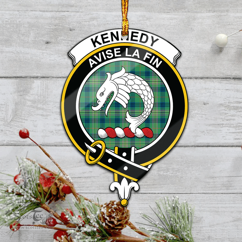 Scottish Kennedy Ancient Clan Tartan Mica Ornament Christmas Decoratio - 2-Sided  Scottish Plaid Tartan Plaid