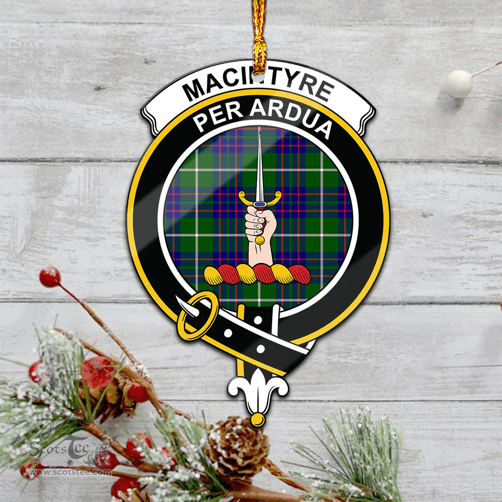 Scottish Macintyre Hunting Modern Clan Tartan Mica Ornament Christmas Decoratio - 2-Sided  Scottish Plaid Tartan Plaid
