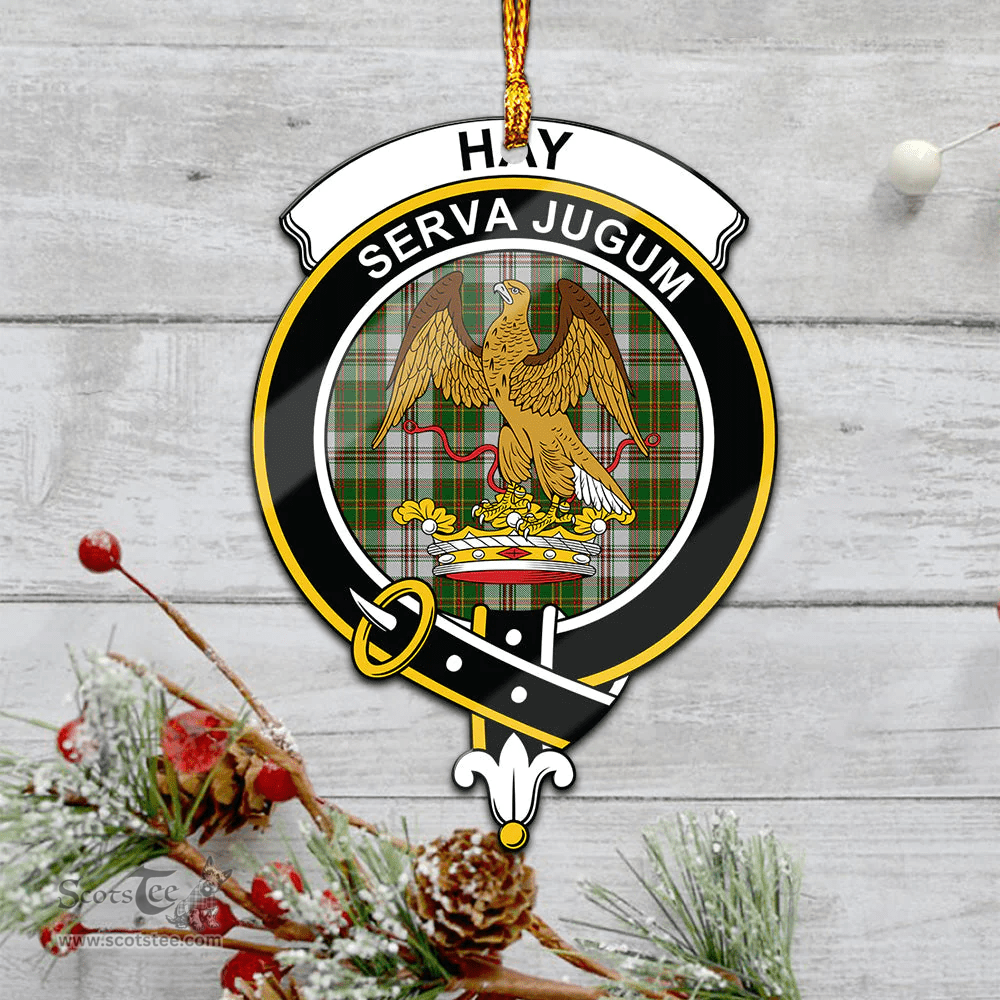 Scottish Hay White Dress Clan Tartan Mica Ornament Christmas Decoratio - 2-Sided  Scottish Plaid Tartan Plaid
