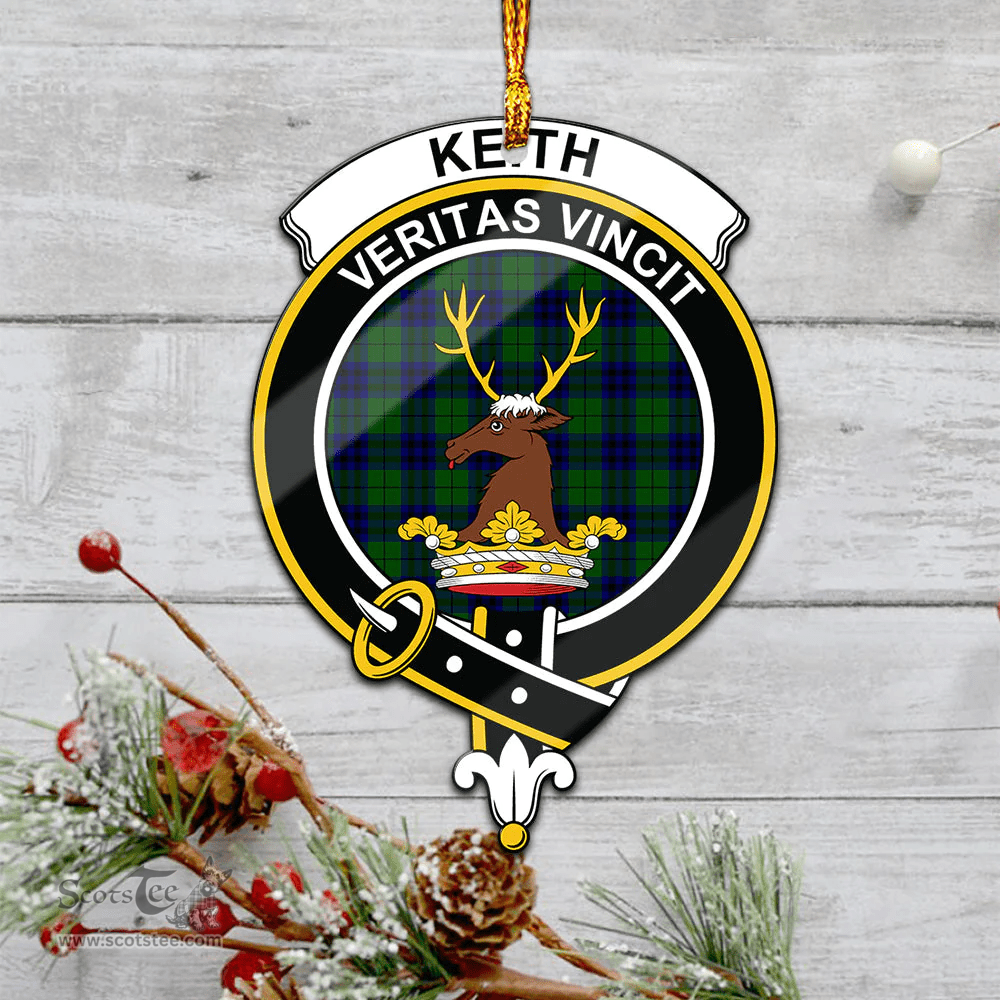 Scottish Keith Modern Clan Tartan Mica Ornament Christmas Decoratio - 2-Sided  Scottish Plaid Tartan Plaid
