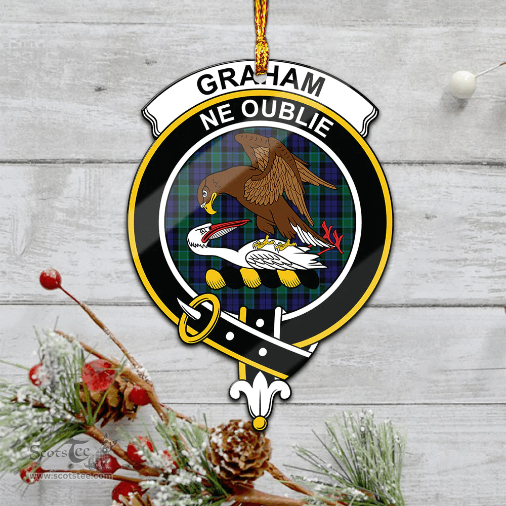 Scottish Graham Of Menteith Clan Tartan Mica Ornament Christmas Decoratio - 2-Sided  Scottish Plaid Tartan Plaid