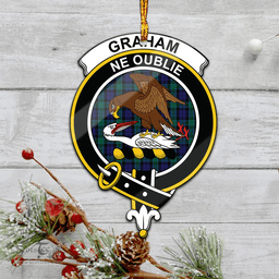 Scottish Graham Of Menteith Clan Tartan Mica Ornament Christmas Decoratio - 2-Sided  Scottish Plaid Tartan Plaid