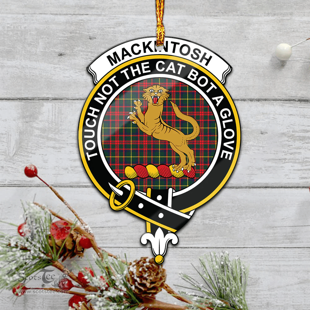 Scottish Mackintosh Hunting Modern Clan Tartan Mica Ornament Christmas Decoratio - 2-Sided  Scottish Plaid Tartan Plaid