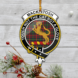 Scottish Mackintosh Hunting Modern Clan Tartan Mica Ornament Christmas Decoratio - 2-Sided  Scottish Plaid Tartan Plaid