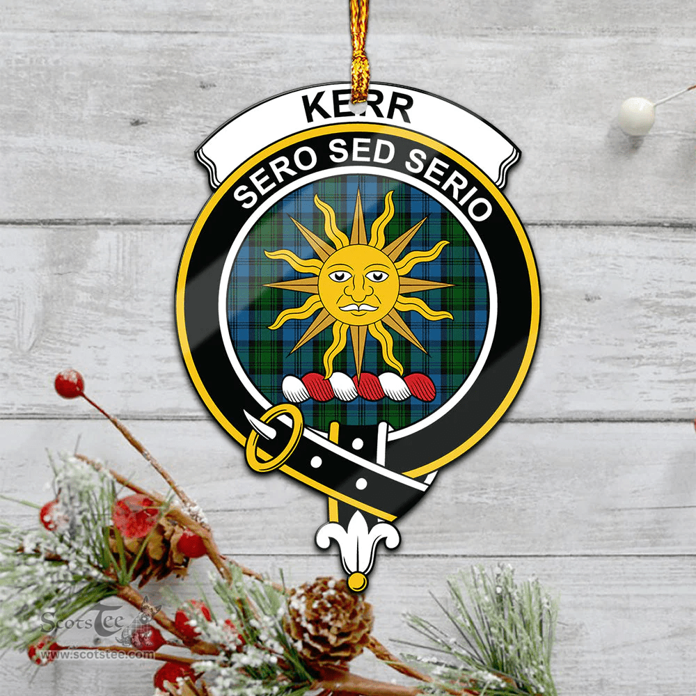 Scottish Kerr Hunting Clan Tartan Mica Ornament Christmas Decoratio - 2-Sided  Scottish Plaid Tartan Plaid