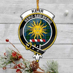 Scottish Kerr Hunting Clan Tartan Mica Ornament Christmas Decoratio - 2-Sided  Scottish Plaid Tartan Plaid