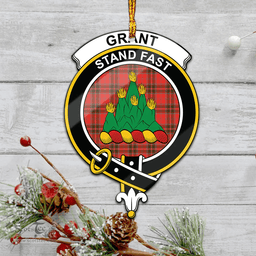 Scottish Grant Weathered Clan Tartan Mica Ornament Christmas Decoratio - 2-Sided  Scottish Plaid Tartan Plaid