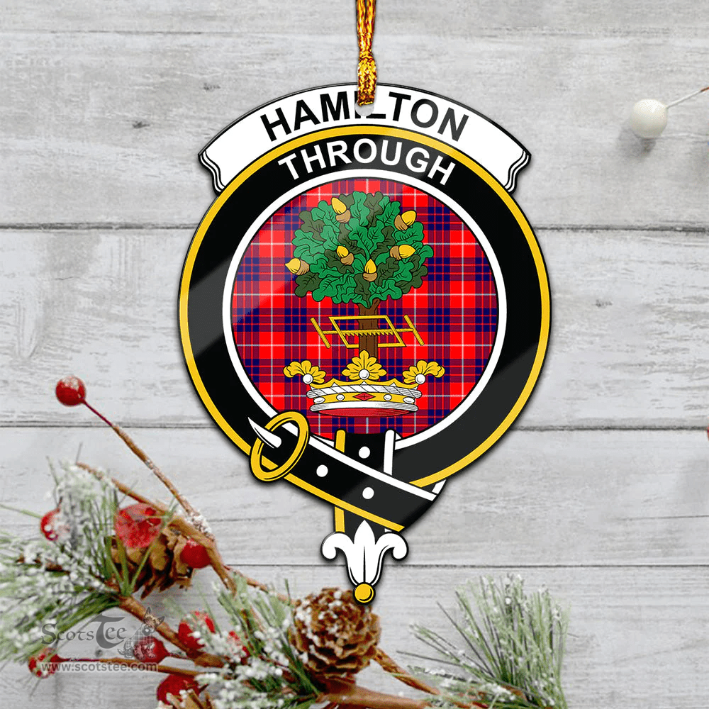 Scottish Hamilton Modern Clan Tartan Mica Ornament Christmas Decoratio - 2-Sided  Scottish Plaid Tartan Plaid