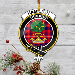 Scottish Hamilton Modern Clan Tartan Mica Ornament Christmas Decoratio - 2-Sided  Scottish Plaid Tartan Plaid