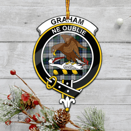 Scottish Graham Dress Clan Tartan Mica Ornament Christmas Decoratio - 2-Sided  Scottish Plaid Tartan Plaid