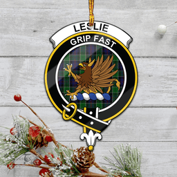 Scottish Leslie Hunting Clan Tartan Mica Ornament Christmas Decoratio - 2-Sided  Scottish Plaid Tartan Plaid