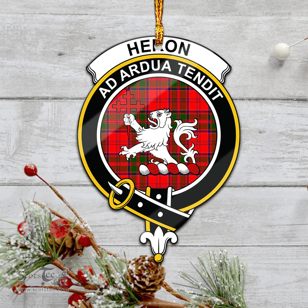 Scottish Heron Clan Tartan Mica Ornament Christmas Decoratio - 2-Sided  Scottish Plaid Tartan Plaid