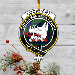 Scottish Lockhart Modern Clan Tartan Mica Ornament Christmas Decoratio - 2-Sided  Scottish Plaid Tartan Plaid
