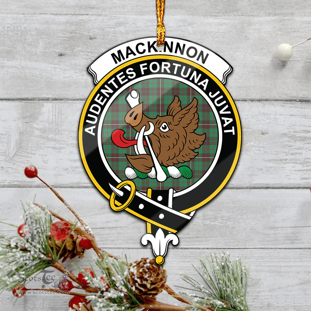 Scottish Mackinnon Hunting Ancient Clan Tartan Mica Ornament Christmas Decoratio - 2-Sided  Scottish Plaid Tartan Plaid