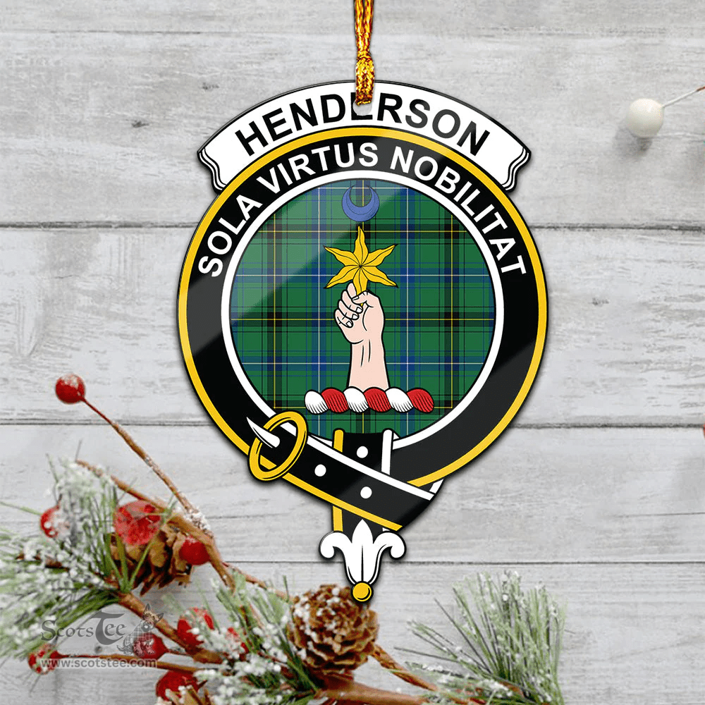 Scottish Henderson Ancient Clan Tartan Mica Ornament Christmas Decoratio - 2-Sided  Scottish Plaid Tartan Plaid