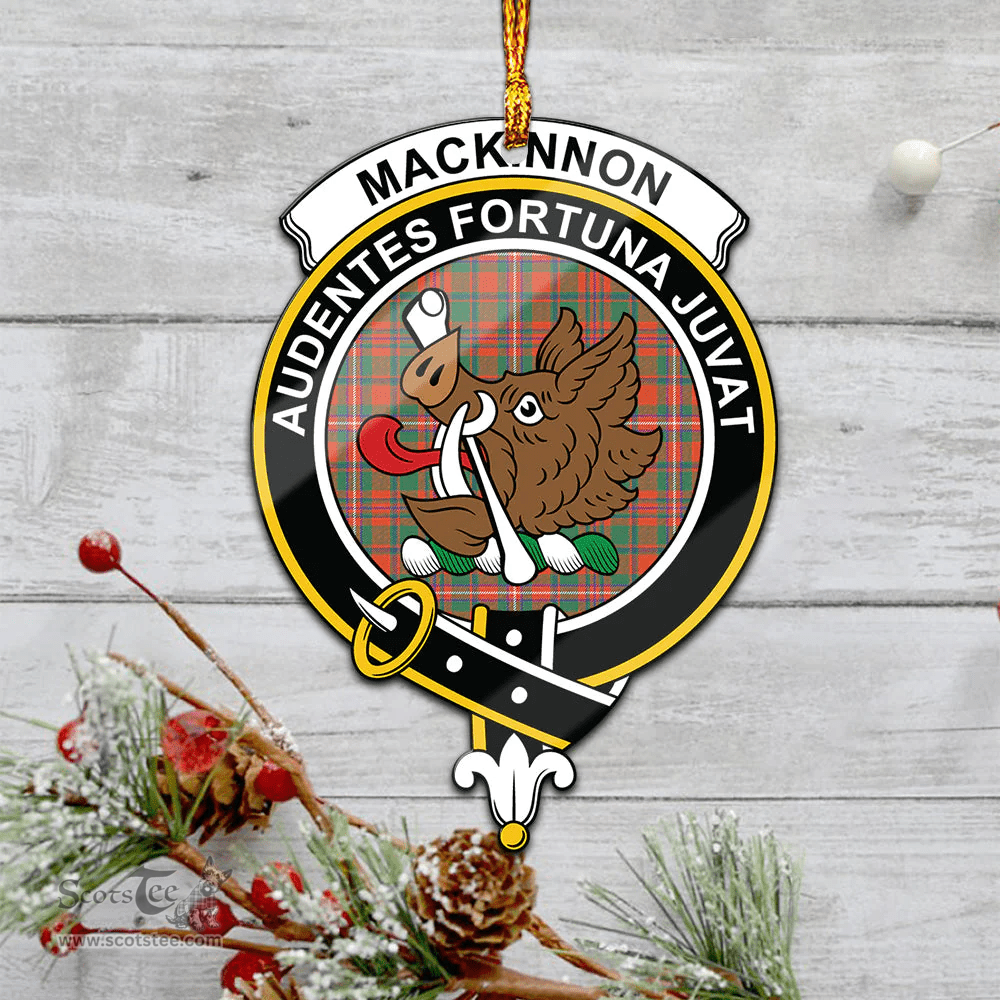 Scottish Mackinnon Ancient Clan Tartan Mica Ornament Christmas Decoratio - 2-Sided  Scottish Plaid Tartan Plaid