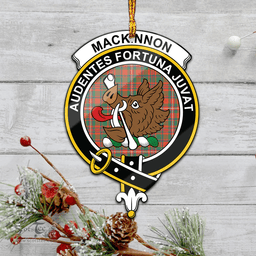 Scottish Mackinnon Ancient Clan Tartan Mica Ornament Christmas Decoratio - 2-Sided  Scottish Plaid Tartan Plaid