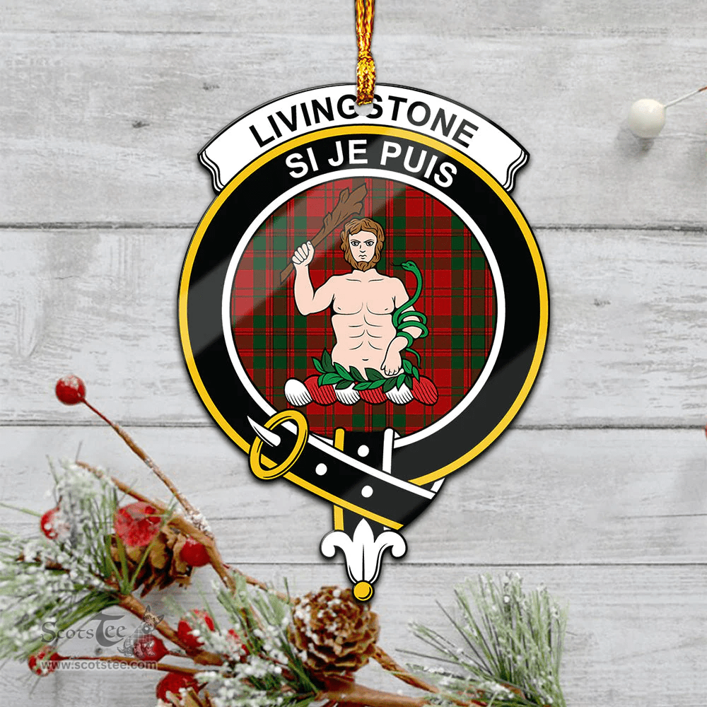 Scottish Livingston Clan Tartan Mica Ornament Christmas Decoratio - 2-Sided  Scottish Plaid Tartan Plaid