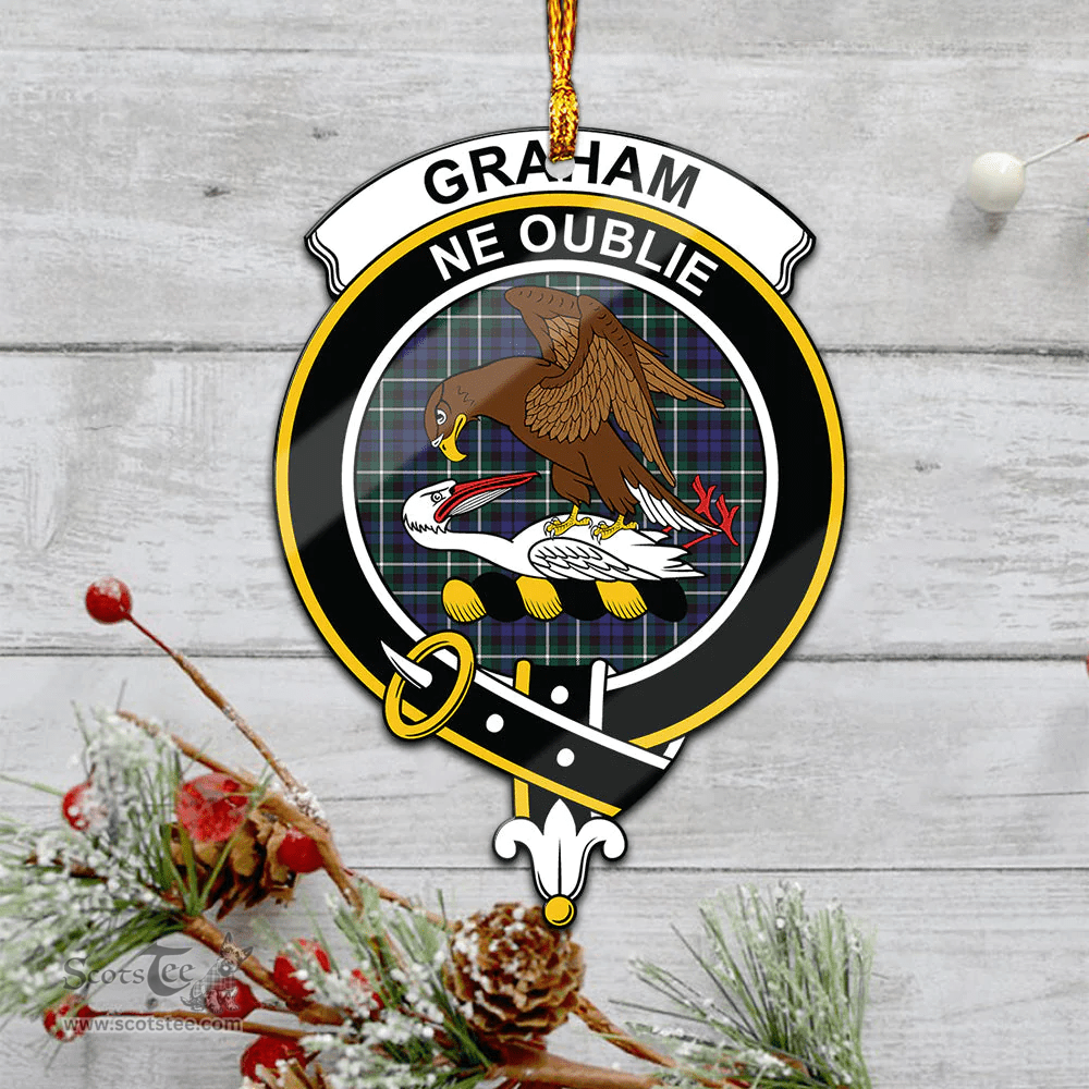 Scottish Graham Of Montrose Modern Clan Tartan Mica Ornament Christmas Decoratio - 2-Sided  Scottish Plaid Tartan Plaid