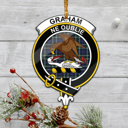 Scottish Graham Of Montrose Modern Clan Tartan Mica Ornament Christmas Decoratio - 2-Sided  Scottish Plaid Tartan Plaid