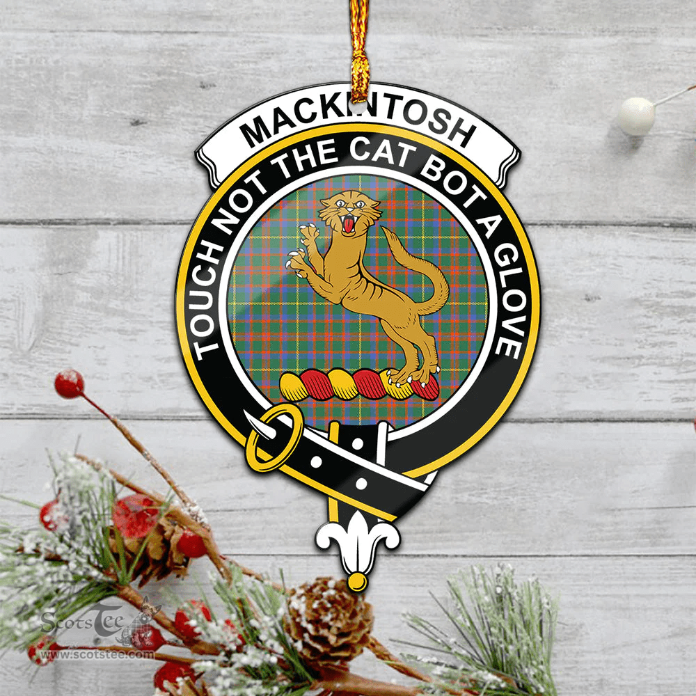Scottish Mackintosh Hunting Ancient Clan Tartan Mica Ornament Christmas Decoratio - 2-Sided  Scottish Plaid Tartan Plaid