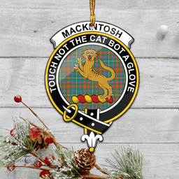 Scottish Mackintosh Hunting Ancient Clan Tartan Mica Ornament Christmas Decoratio - 2-Sided  Scottish Plaid Tartan Plaid