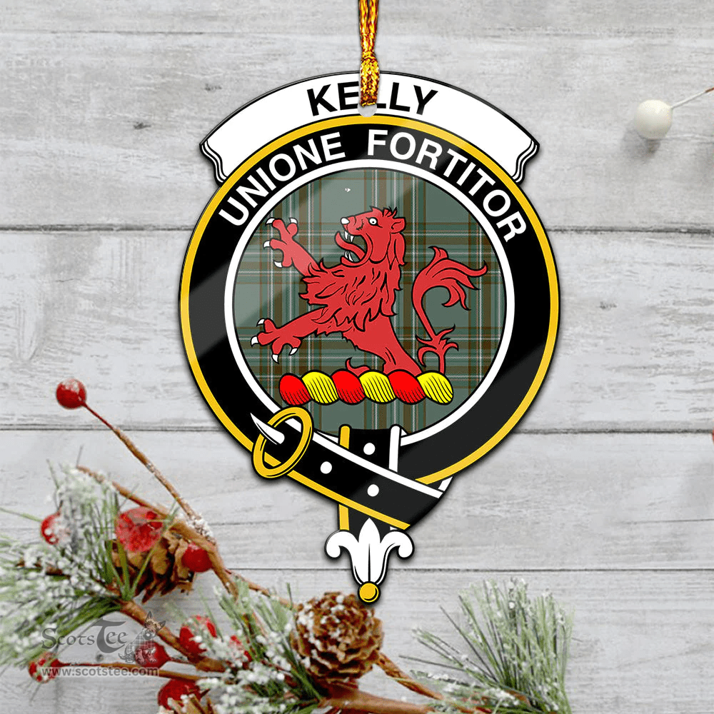 Scottish Kelly Dress Clan Tartan Mica Ornament Christmas Decoratio - 2-Sided  Scottish Plaid Tartan Plaid