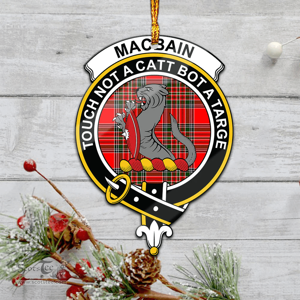Scottish Macbain Clan Tartan Mica Ornament Christmas Decoratio - 2-Sided  Scottish Plaid Tartan Plaid