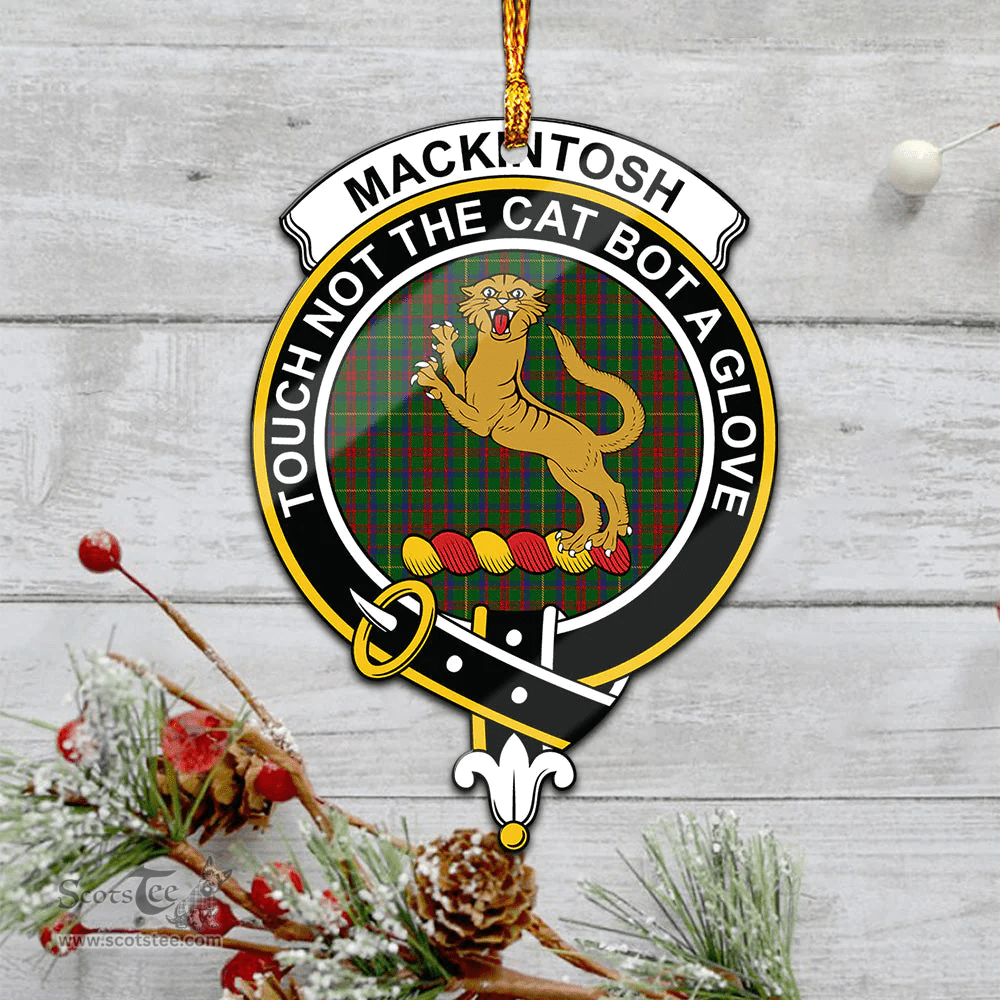 Scottish Mackintosh Hunting Clan Tartan Mica Ornament Christmas Decoratio - 2-Sided  Scottish Plaid Tartan Plaid