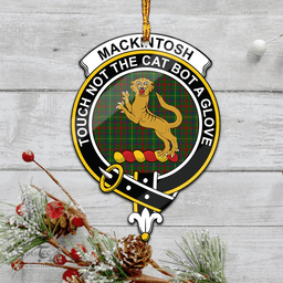 Scottish Mackintosh Hunting Clan Tartan Mica Ornament Christmas Decoratio - 2-Sided  Scottish Plaid Tartan Plaid
