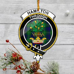 Scottish Hamilton Green Hunting Clan Tartan Mica Ornament Christmas Decoratio - 2-Sided  Scottish Plaid Tartan Plaid