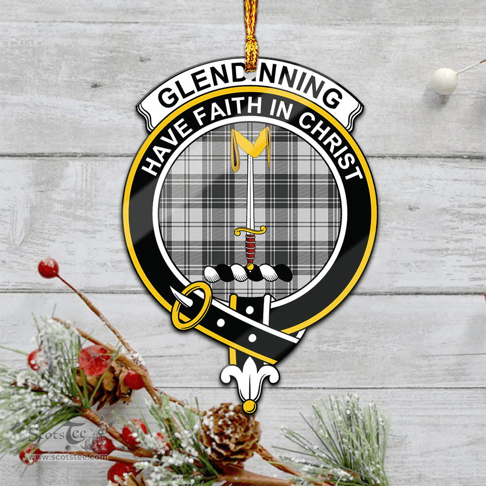 Scottish Glendinning Clan Tartan Mica Ornament Christmas Decoratio - 2-Sided  Scottish Plaid Tartan Plaid