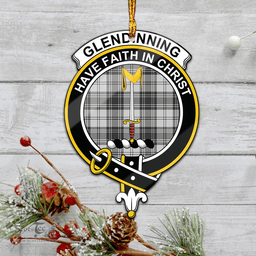 Scottish Glendinning Clan Tartan Mica Ornament Christmas Decoratio - 2-Sided  Scottish Plaid Tartan Plaid
