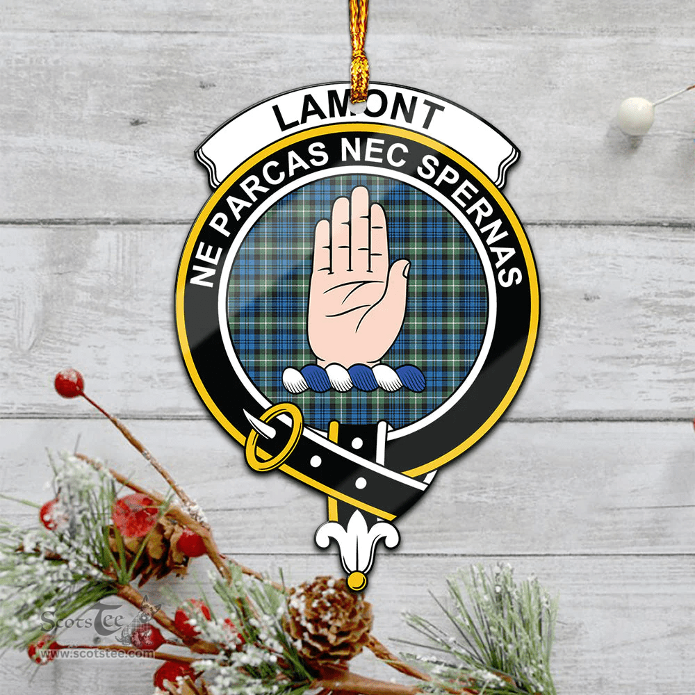Scottish Lamont Ancient Clan Tartan Mica Ornament Christmas Decoratio - 2-Sided  Scottish Plaid Tartan Plaid