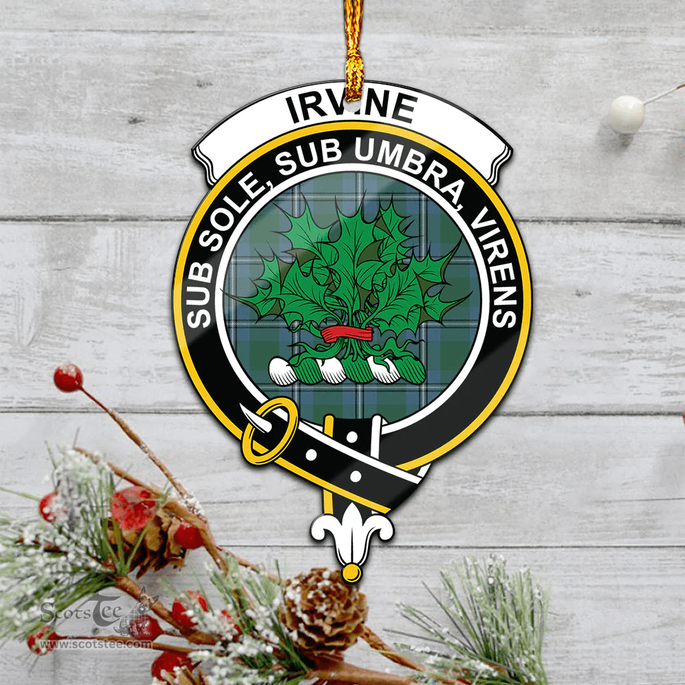 Scottish Irvine Of Drum Clan Tartan Mica Ornament Christmas Decoratio - 2-Sided  Scottish Plaid Tartan Plaid