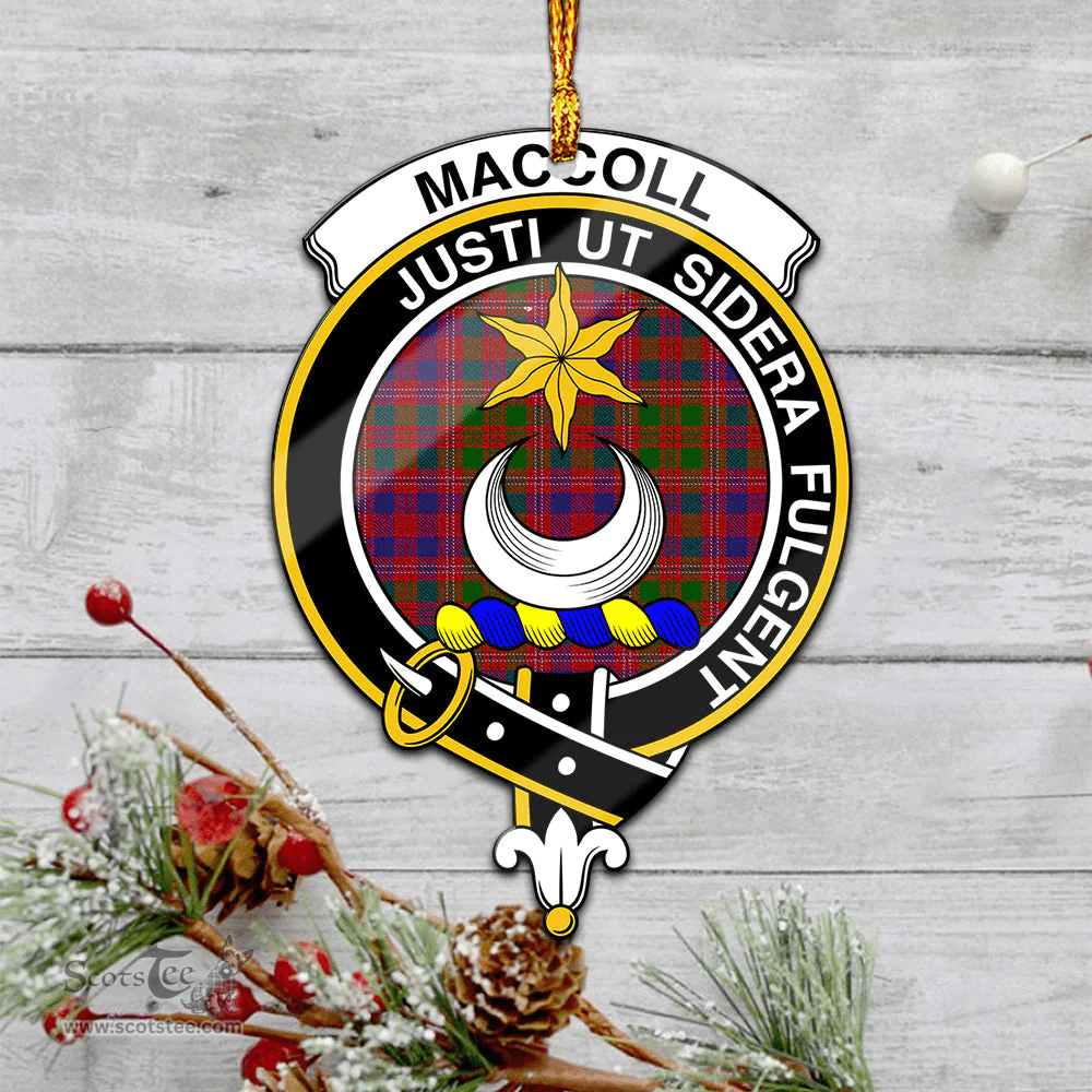Scottish Maccoll Hunting Clan Tartan Mica Ornament Christmas Decoratio - 2-Sided  Scottish Plaid Tartan Plaid