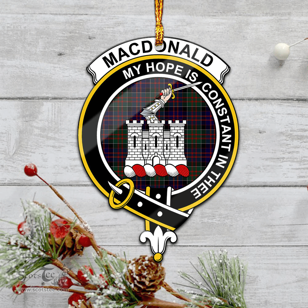 Scottish Macdonald Of Clanranald Clan Tartan Mica Ornament Christmas Decoratio - 2-Sided  Scottish Plaid Tartan Plaid