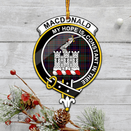 Scottish Macdonald Of Clanranald Clan Tartan Mica Ornament Christmas Decoratio - 2-Sided  Scottish Plaid Tartan Plaid