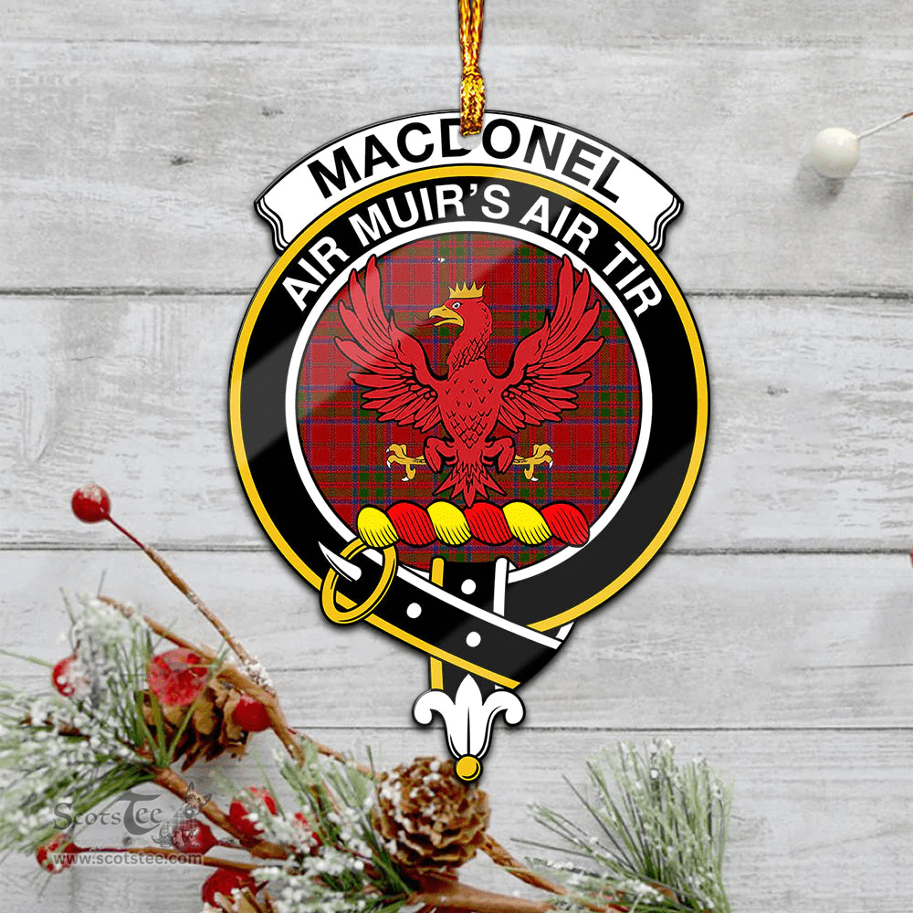 Scottish Macdonell Of Keppoch Clan Tartan Mica Ornament Christmas Decoratio - 2-Sided  Scottish Plaid Tartan Plaid