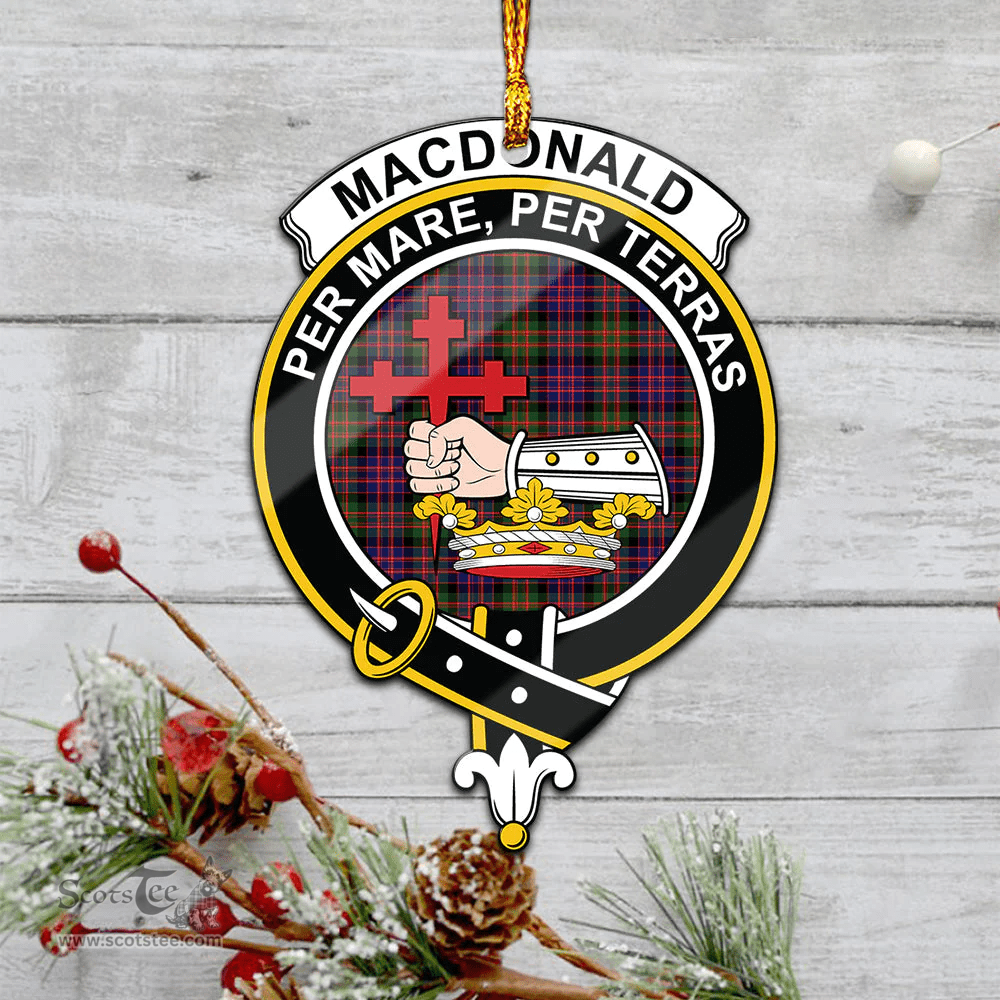 Scottish Macdonald Modern Clan Tartan Mica Ornament Christmas Decoratio - 2-Sided  Scottish Plaid Tartan Plaid